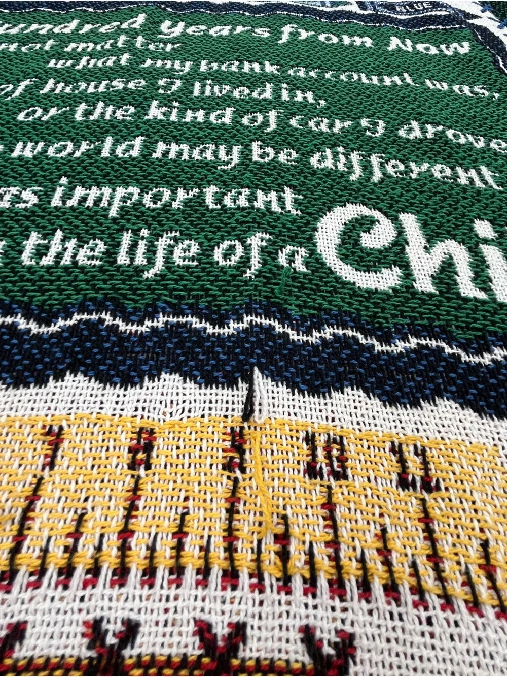 School 100 year Childhood Storywoven Educational Throw Blanket - Multicolor